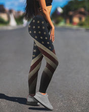 Load image into Gallery viewer, USA Flag - American Grunge Leggings