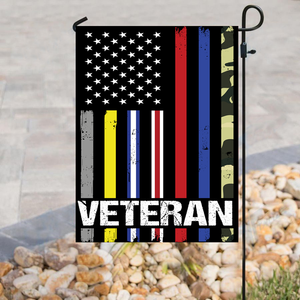 USA Veteran - First Responder Stripes House Flag