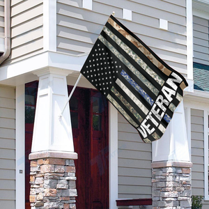 USA Veteran - Military Branches Stripes House Flag