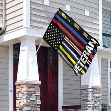 Load image into Gallery viewer, USA Veteran - First Responder Stripes House Flag