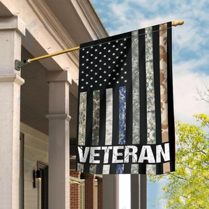 USA Veteran - Military Branches Stripes House Flag