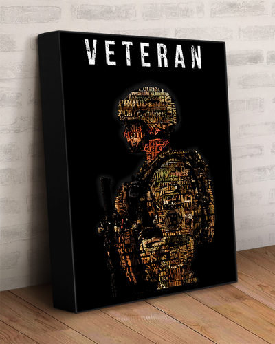 USA Veteran Deluxe Portrait Canvas 1.5in Frame