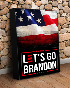 Let's Go Brandon USA Deluxe Portrait Canvas 1.5in Frame