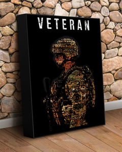 USA Veteran Deluxe Portrait Canvas 1.5in Frame