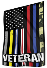 Load image into Gallery viewer, USA Veteran - First Responder Stripes House Flag