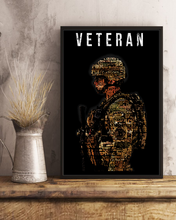 Load image into Gallery viewer, USA Veteran Deluxe Portrait Canvas 1.5in Frame