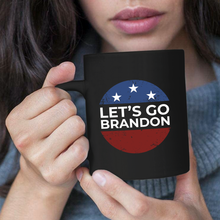 Load image into Gallery viewer, Let's Go Brandon Stars 11 oz. Black Mug