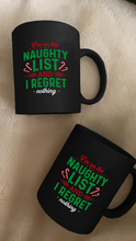 Load image into Gallery viewer, Naughty List 11 oz. Black Mug