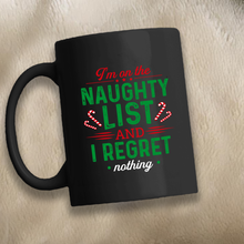 Load image into Gallery viewer, Naughty List 11 oz. Black Mug