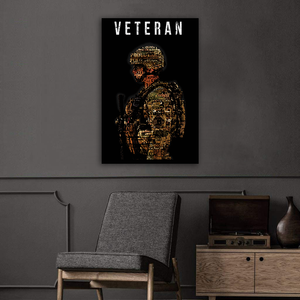 USA Veteran Deluxe Portrait Canvas 1.5in Frame