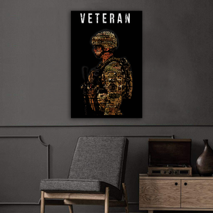 USA Veteran Deluxe Portrait Canvas 1.5in Frame