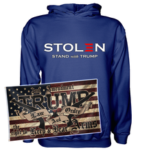 Load image into Gallery viewer, Stolen Stand With DJT Hoodie + 3x5' LNO Flag