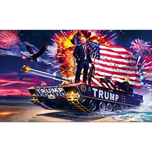 Donald Trump Rare Tank Flag