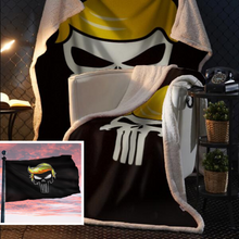 Load image into Gallery viewer, Punisher Trump Fleece Blanket 50x60 + FREE TRUMP PUNISHER 3x5 SINGLE REVERSE FLAG