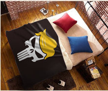 Load image into Gallery viewer, Punisher Trump Fleece Blanket 50x60 + FREE TRUMP PUNISHER 3x5 SINGLE REVERSE FLAG
