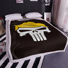 Load image into Gallery viewer, Punisher Trump Fleece Blanket 50x60 + FREE TRUMP PUNISHER 3x5 SINGLE REVERSE FLAG